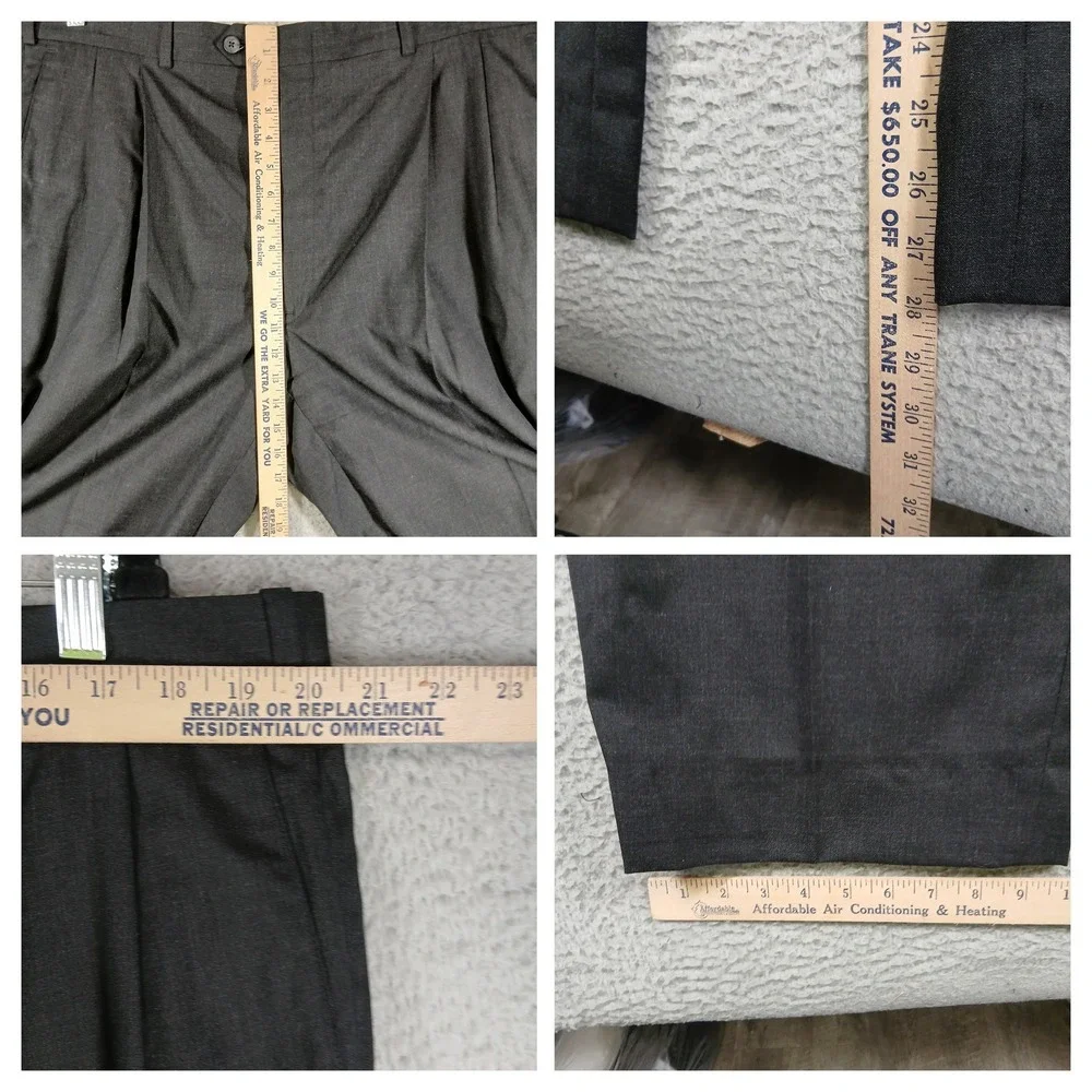 J.B. Britches‎ Nordstrom Dress Pants Men 42x29 Dark Gray Pleated Wool EUC